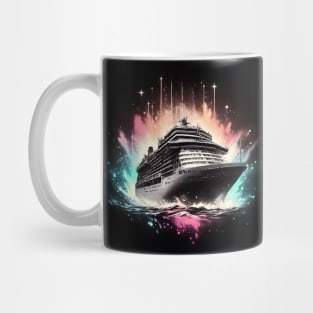 Monochromatic Birthday Cruise Ship Rainbow Colors Mug